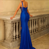 Ayla Beaded Corset Gown - Royal Blue