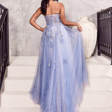 Azura Strapless Gown - Paris Blue