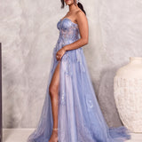 Azura Strapless Gown - Paris Blue