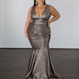 Ryley Stretch Shimmer Gown - Copper