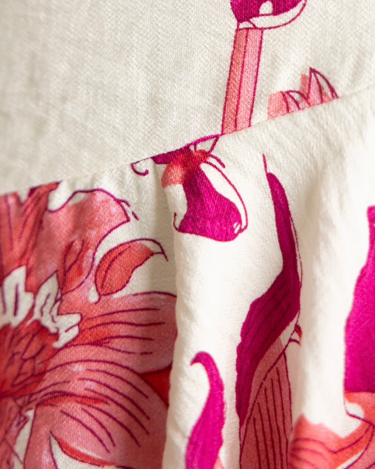Bella Layered Maxi Dress Pink Print Fabric