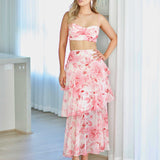 Bella Layered Chiffon Maxi Top - Blush Floral