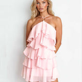 Bethany Ruffle Mini Dress -Pink