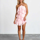 Bethany Ruffle Mini Dress -Pink