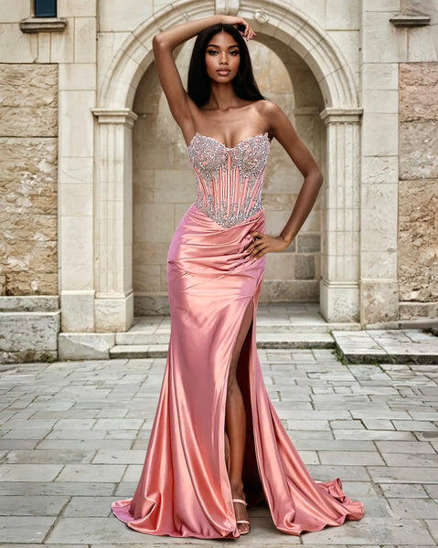 rose shadow strapless corset maxi dress Bianca Gown Size:15