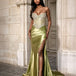 Bianca Strapless Corset Gown Sage Front