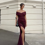 Briana Maxi Dress Mahogany Front
