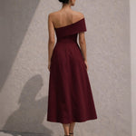 Brooklyn Midi Dress Wine Back