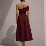 Brooklyn Midi Dress Wine Back