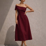 Brooklyn Midi Dress Wine Front