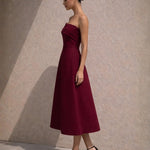 Brooklyn Midi Dress Wine Side