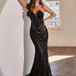 Adaya Strapless Beaded Gown - Black/Nude