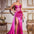 Anastasia Satin Corset Gown - Magenta