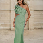 Cassia Maxi Dress Sage Front