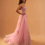 Celina Tulle Corset Gown Soft Pink side