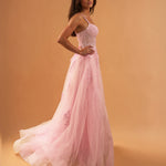 Celina Tulle Corset Gown Soft Pink side
