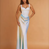 Charlie Corset Gown Dusty Blue FRONT