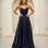 Cindy Satin A Line Formal Gown Black