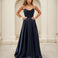Cindy Satin A Line Formal Gown Black