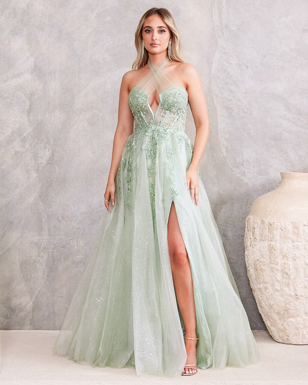 Clara Tulle Gown - Sage