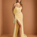 Clarissa Chiffon Corset Gown Light Yellow Front