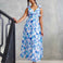 Cleo Chiffon Maxi Dress - Blue Floral