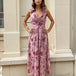 Cleo Chiffon Maxi Dress Pink Print Front