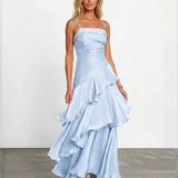 Clover Layered Maxi Dress - Blue