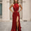 Corine Satin Formal Gown - Red Front
