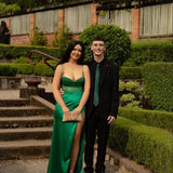 Eugenie Satin Corset Gown - Emerald