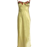 Maria Satin Maxi Dress - Yellow