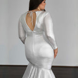 Ashley Stretch Shimmer Gown - Crystal White