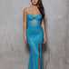Dalette Sequin Corset Gown Aqua Front