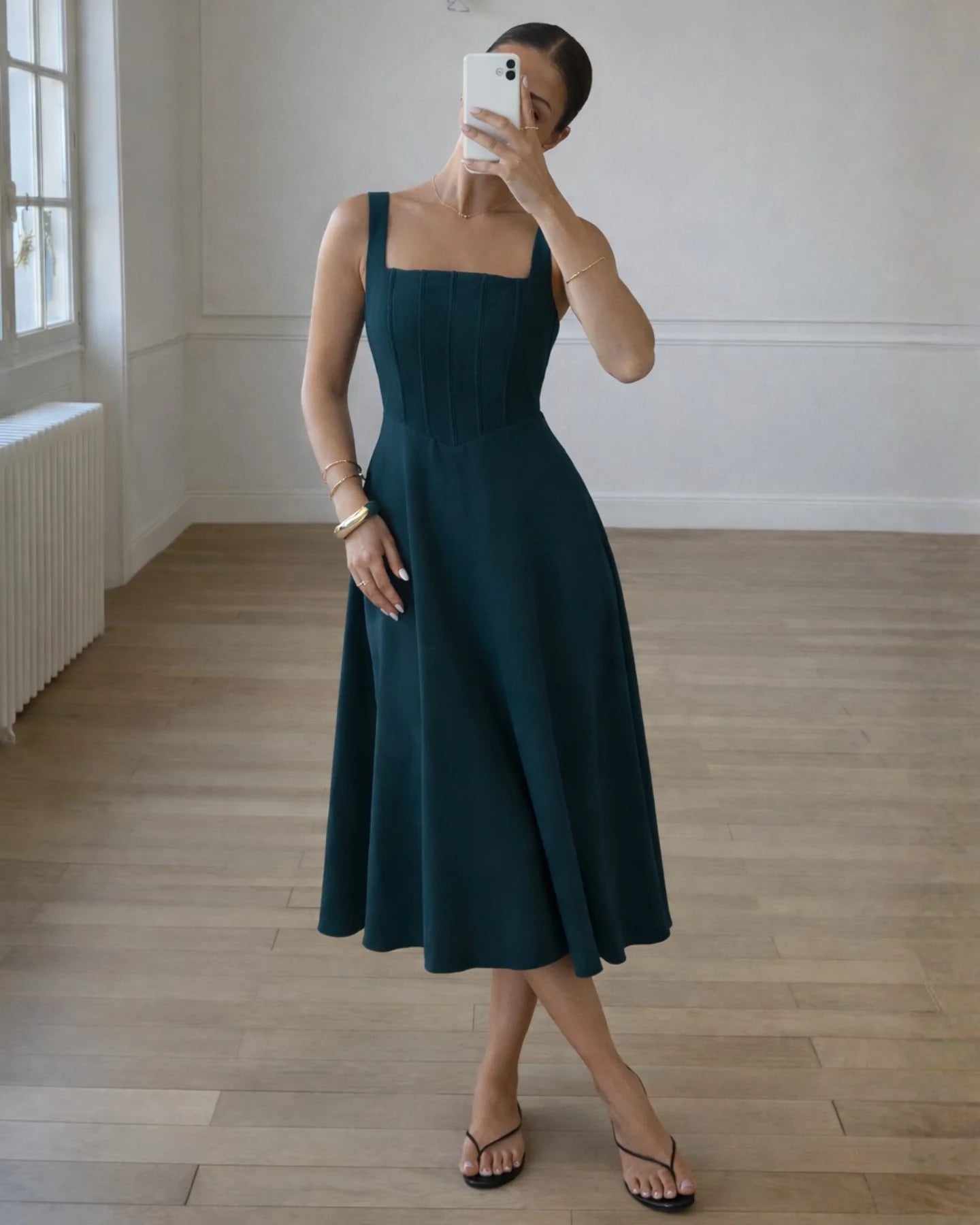Danielle Midi Dress Green Back