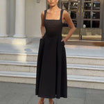 Danielle Midi Corset Dress Black Front