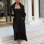  Danielle Midi Corset Dress Black Front