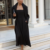  Danielle Midi Corset Dress Black Front