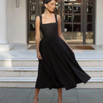 Danielle Midi Corset Dress Black Front