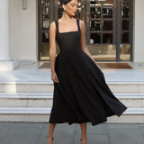 Danielle Midi Corset Dress Black Front