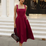 Danielle Midi Corset Dress Wine Front