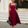 Danielle Midi Corset Dress Wine Front