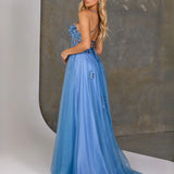 Diana Corset Tulle Gown - Blue