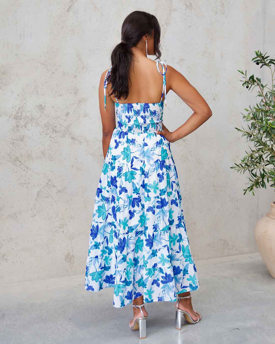 Dominique Maxi Dress - Blue Floral