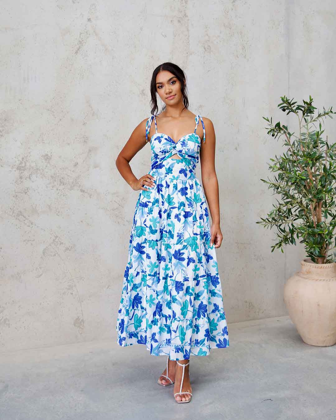 Dominique Maxi Dress - Blue Floral