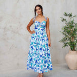 Dominique Maxi Dress - Blue Floral