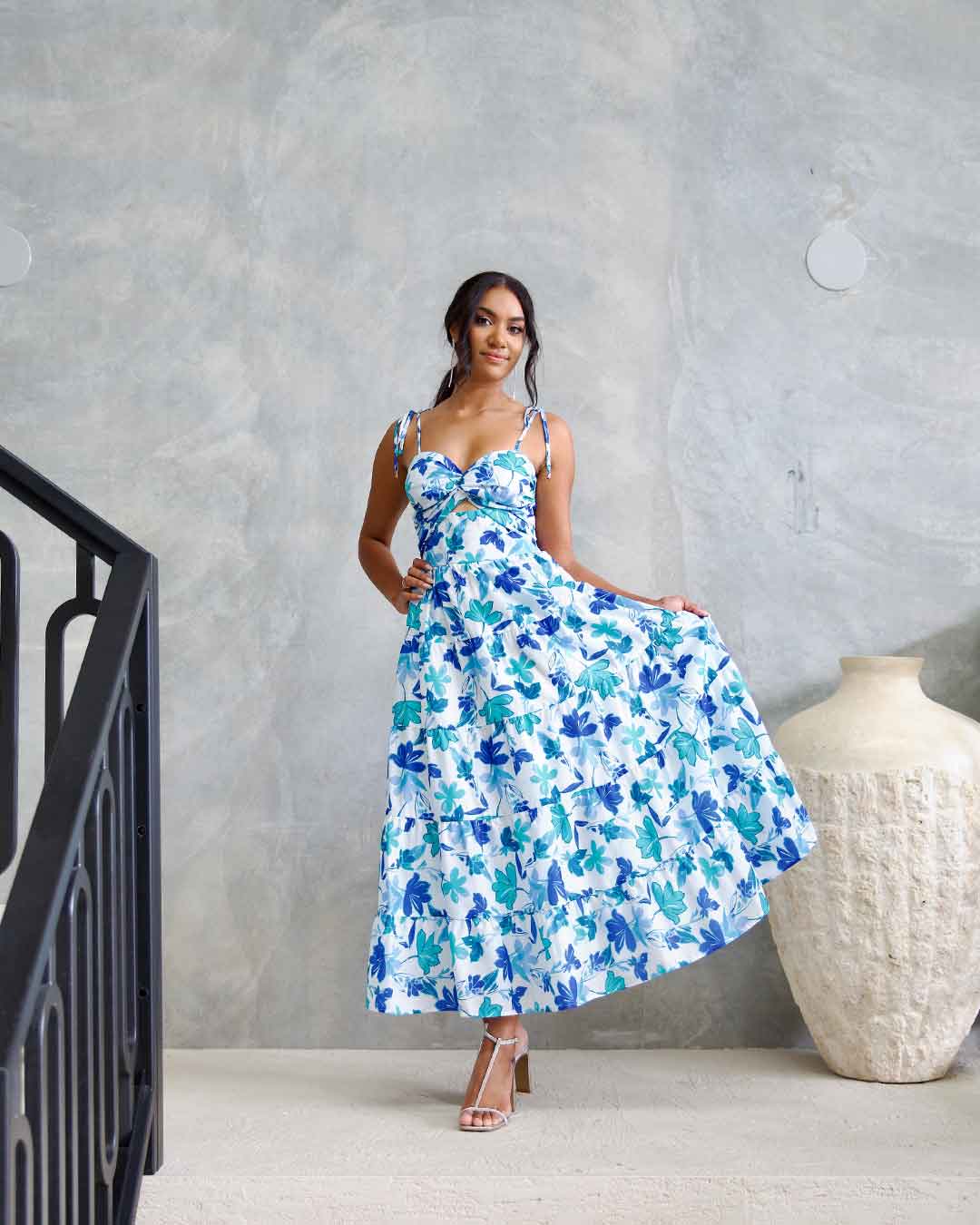 Dominique Maxi Dress - Blue Floral