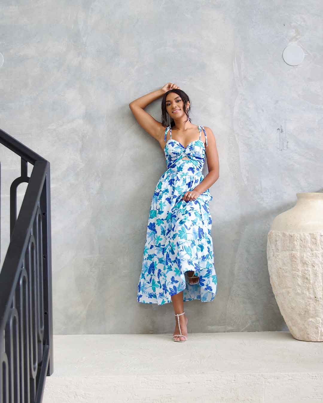 Dominique Maxi Dress - Blue Floral