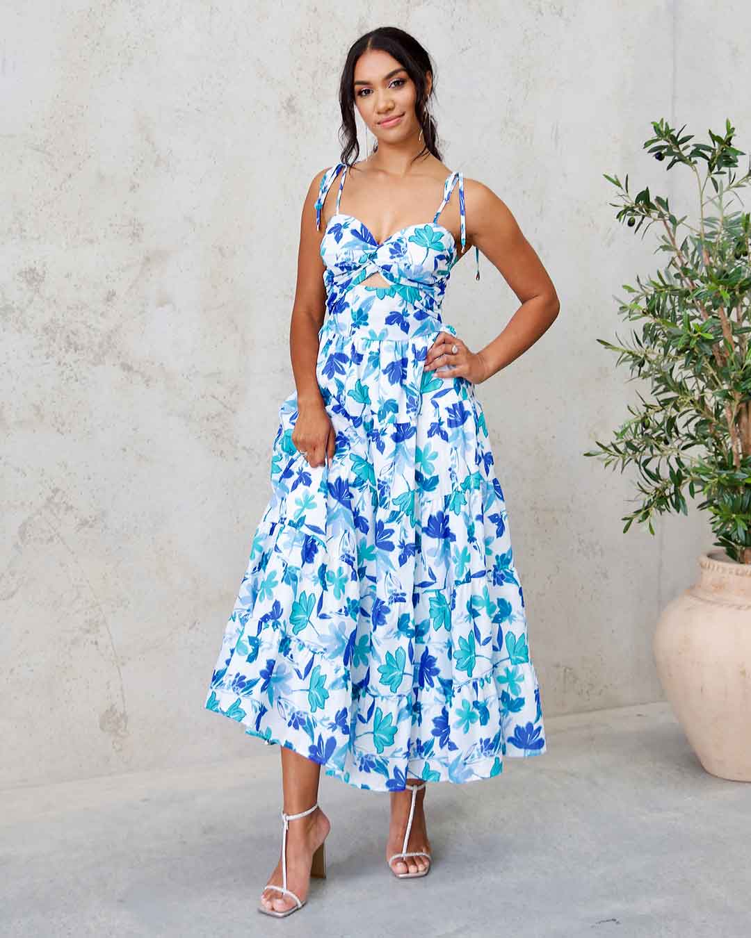 Dominique Maxi Dress - Blue Floral