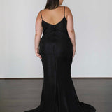 Issy Stretch Shimmer Gown - Midnight Navy