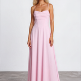 Elanore Cowl Neck Maxi Dress - Pink